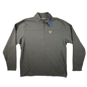 Huk Men's XL NWT Blue Ottoman Heather 1/4 Zip Pullover Performance Fishing